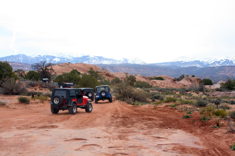 The beautiful Moab views with the La Sal Mountains