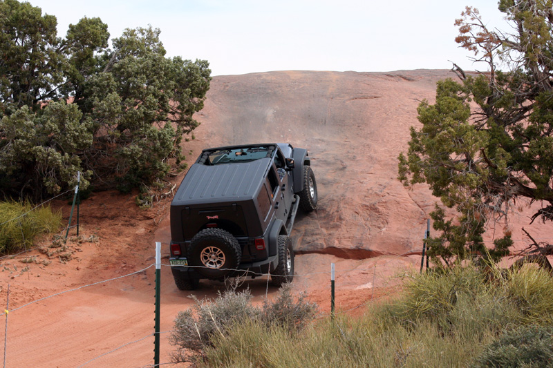 Climbing the slick rock